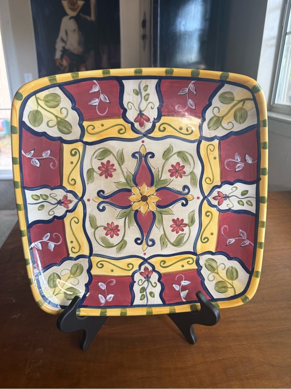 Pier 1 Imports Tuscan Vallarta Square Serving Platter Plate 13"